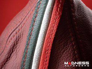 FIAT 500 Gear Shift Boot - Maroon Leather w/ Italian Stripes